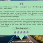 Customer testimonial praising Irish Groupage for reliable UK to Ireland freight service